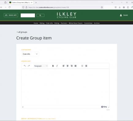 Create page screenshot